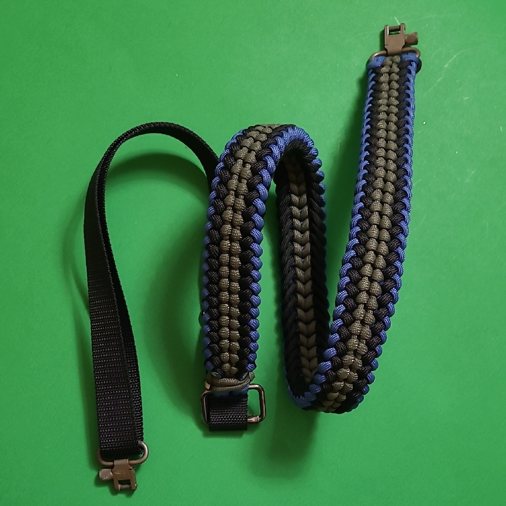 Stylish Black and Blue Paracord Gun Sling